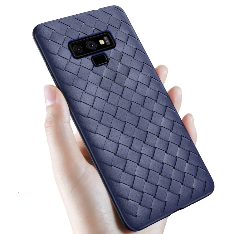 

Fashion luxury heat dissipation design weaving leather grain soft tpu phone back cover case for samsung galaxy j7 duo j4 j6 2018