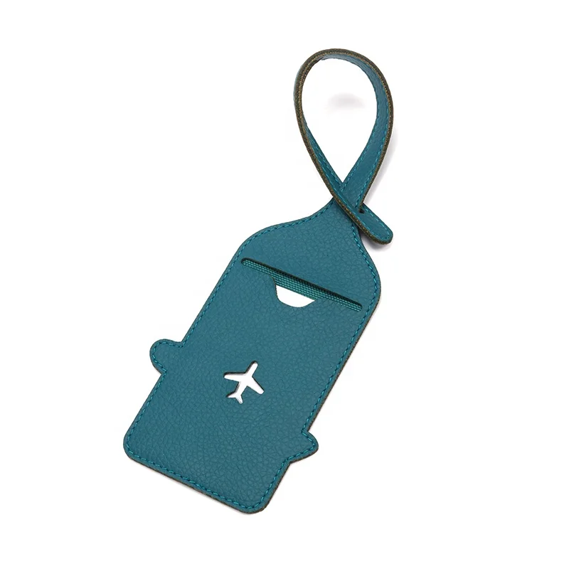 airline travel custom leather luggage tag with personal logo