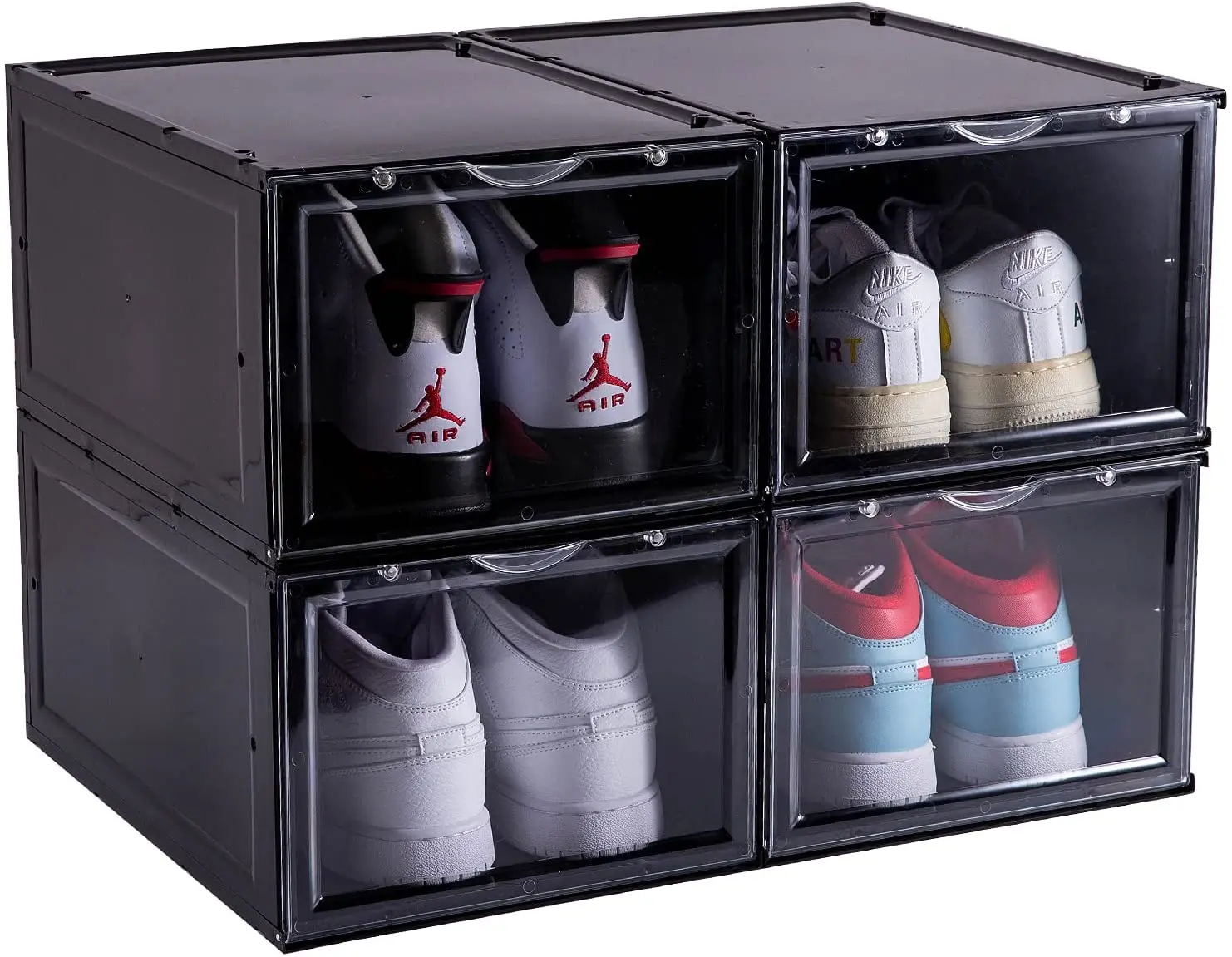 

foldable plastic sneakers storage shoe box organizer shoes store box