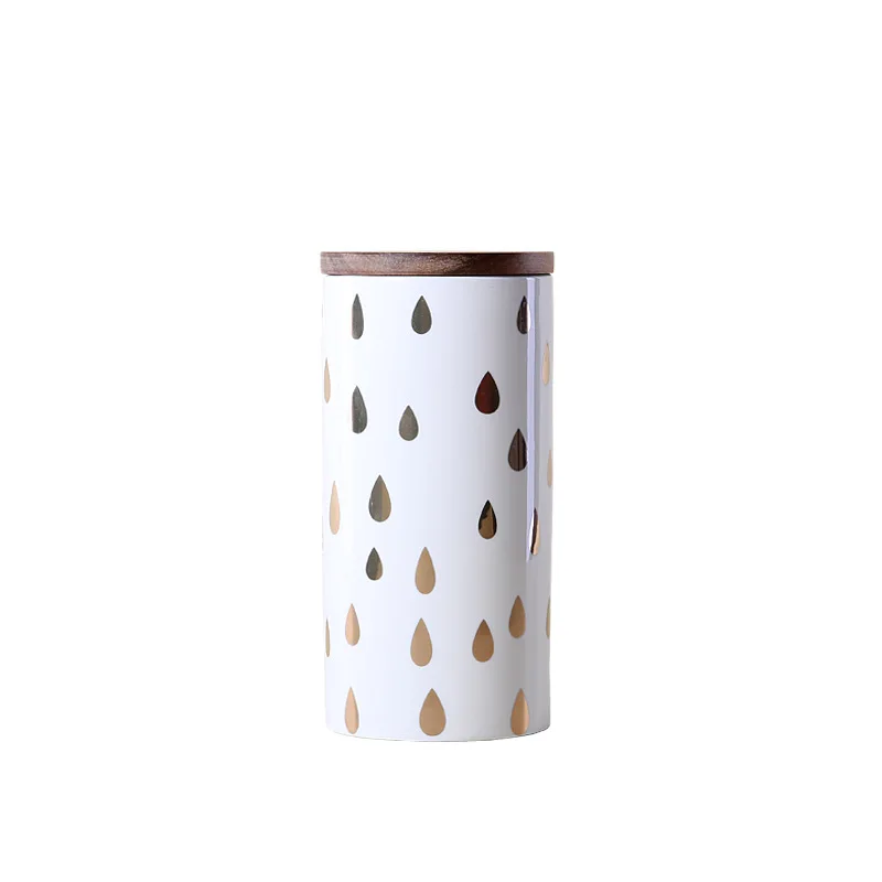 

Nordic Ceramic Storage Jar With Bamboo Lid Storage Kitchen Storage Ceramic Sealed Jar Tea Coffee Can Food Container Organizer