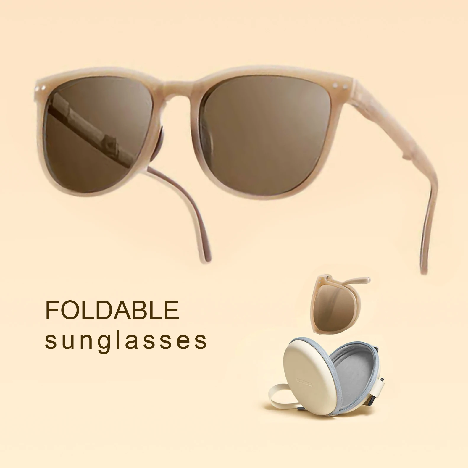 

2021 New Fashion Trendy Custom Logo Foldable TR90 Polarized Sun Glasses Thin Sunglasses Folding, Customized