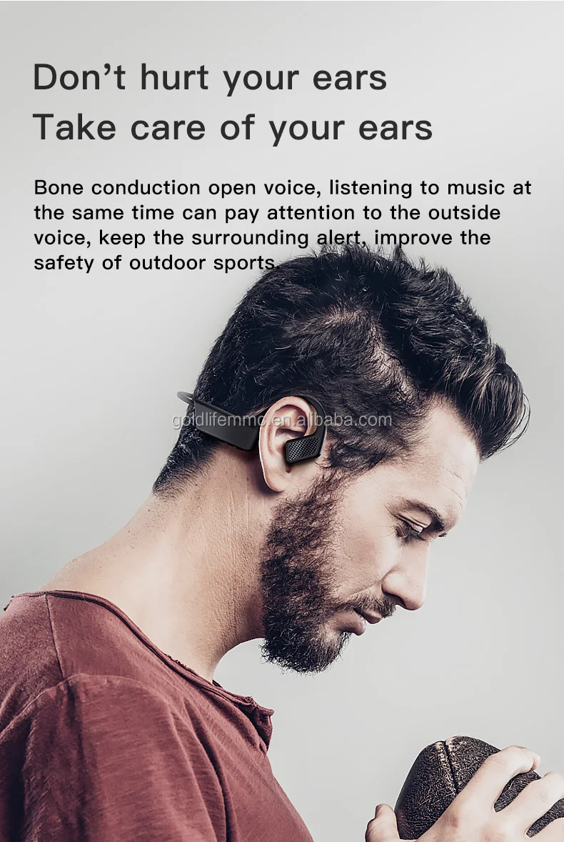 K08 Bone Conduction Earphone Blue Tooth Headset 5.0 Wireless Headphones TWS Sports Earbuds for Smartphones - ANKUX.COM