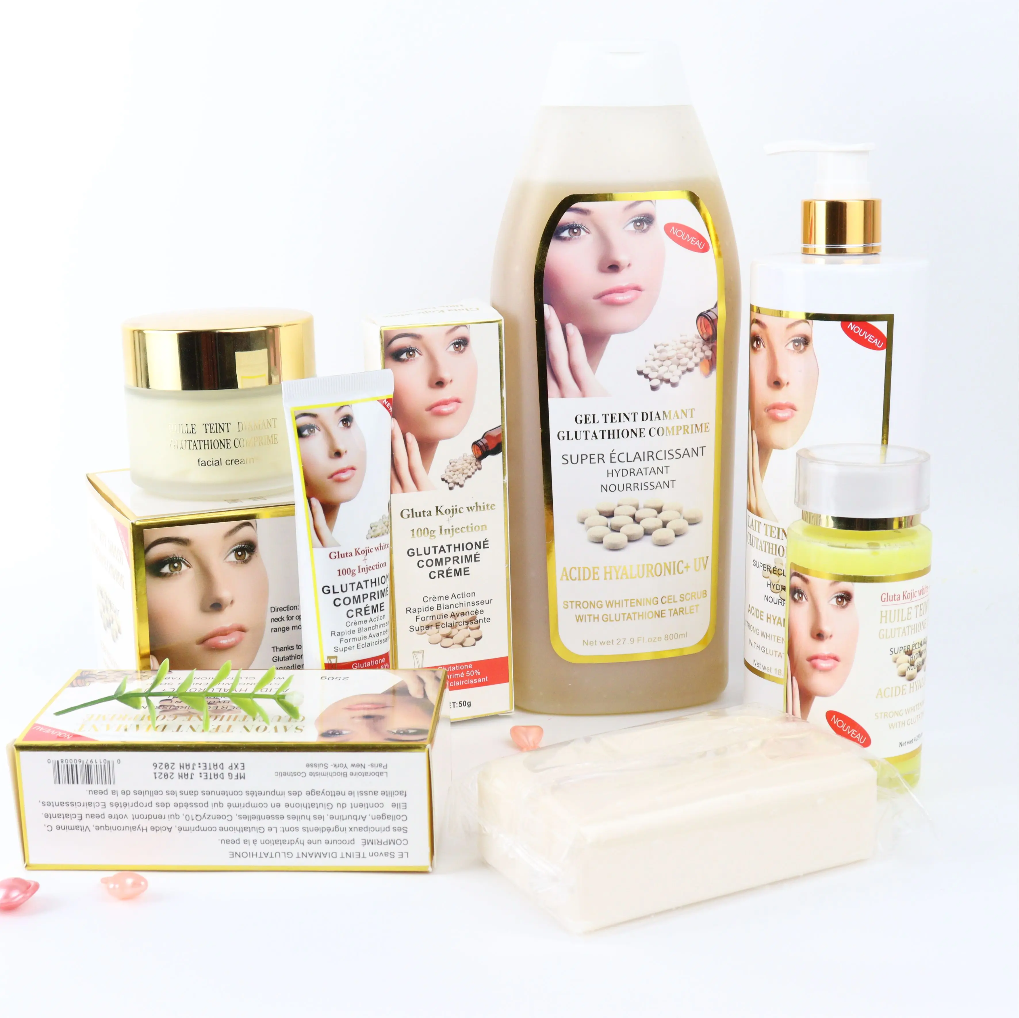 

Gluta OEM Private Label Diamant Super Eclaircissant Face Cream Kit Anti Aging Whitening Skin Care Set