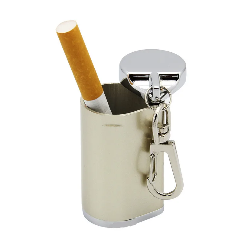 

Portable Mini Pocket Metal Ashtray With Carabiner Lid, Picture