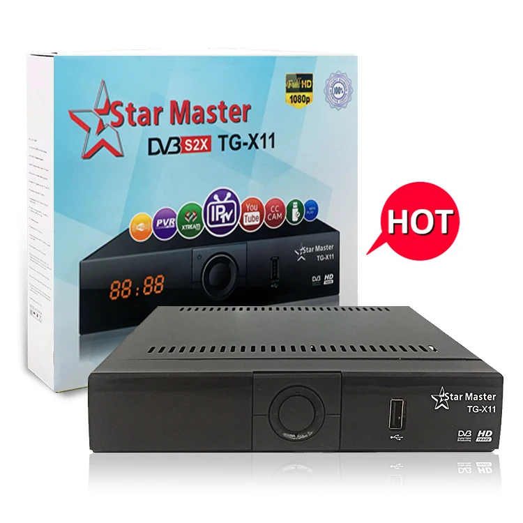 

2021 TNT Star TG X11 Master DVB S DVB-S2 with IPTV CCCAM Decoder, Black