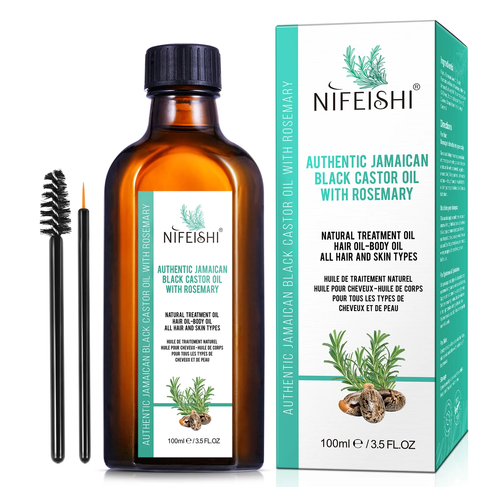 

NIFEISHI private label organic moisturizer body skin care hair growth rosemary essential oil jamaican black castor oil