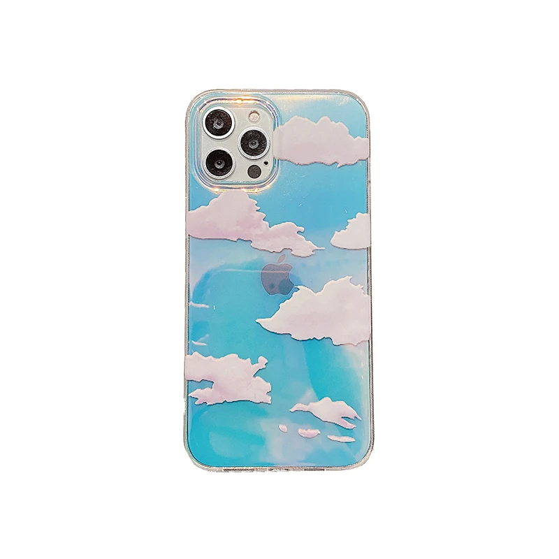 

Drop shipping Colorful cloud phone case Transparent colorful laser mobile phone case for iPhone12 11 pro xsmax 7 8plus cover