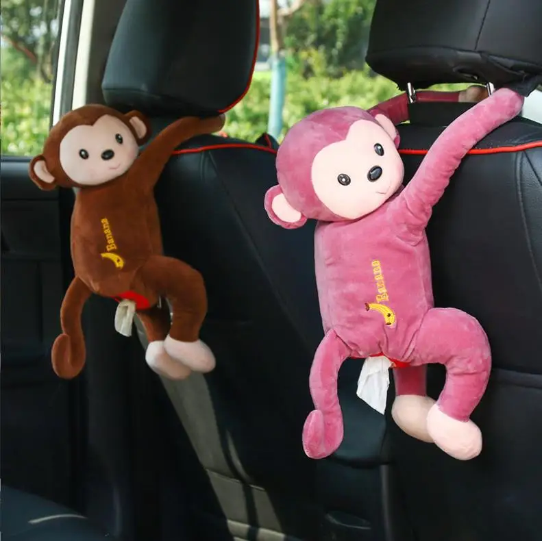 

Cartoon Plush Tissue Toy Monkey Paper Napkin Car Tissue Box Animal Stuffed Tissue Napkin Paper Box holder Toys