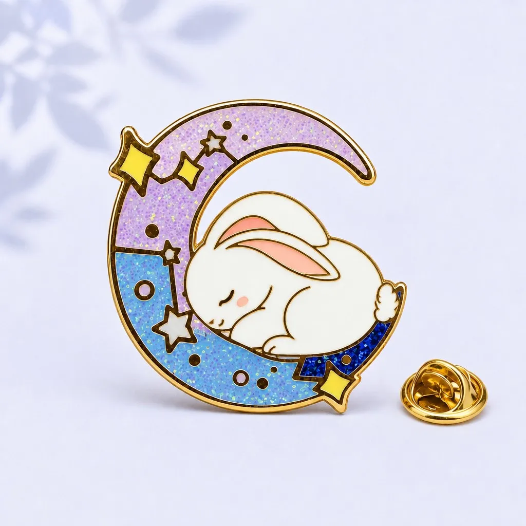 Dreaming Bunny Rabbit Enamel Pin