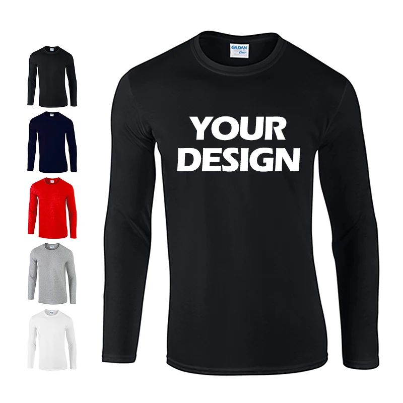 

Crew Neck Design Embroidery 100% Cotton In Bulk Plain Long Sleeve T Shirt, Customized color