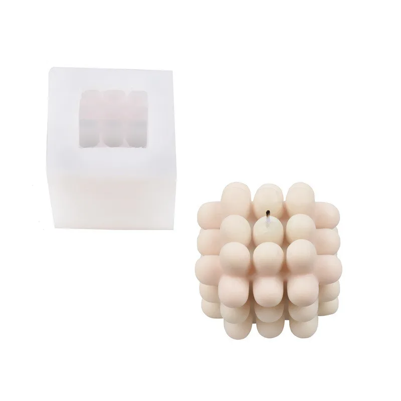 

B-3064 DIY soy wax candles molds geometrick cubes Punch Cube candle 3d silicone molds