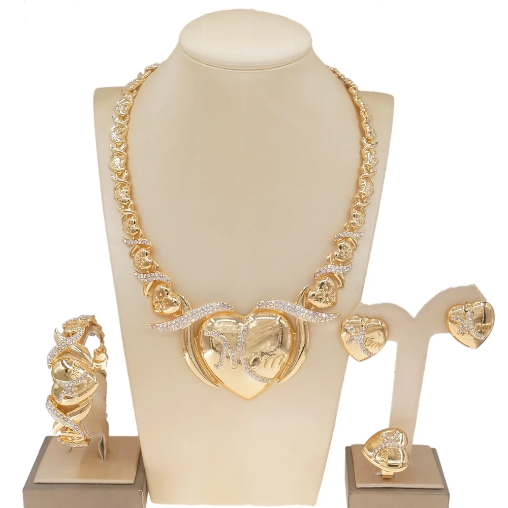 

Yulaili Very Big Heart Mom Xoxo I Love You Jewelry Sets Amazon Dubai Bridal Women Party Luxury Jewelry Sets Mother's Gift Z0045