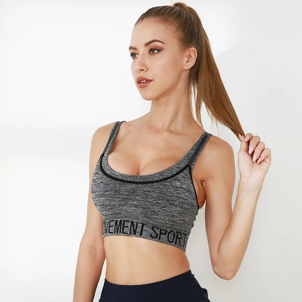 

2020New Seamless fitness bra custom label breathable quick dry tights women running wear Yoga Hot Sexy Sports Bra