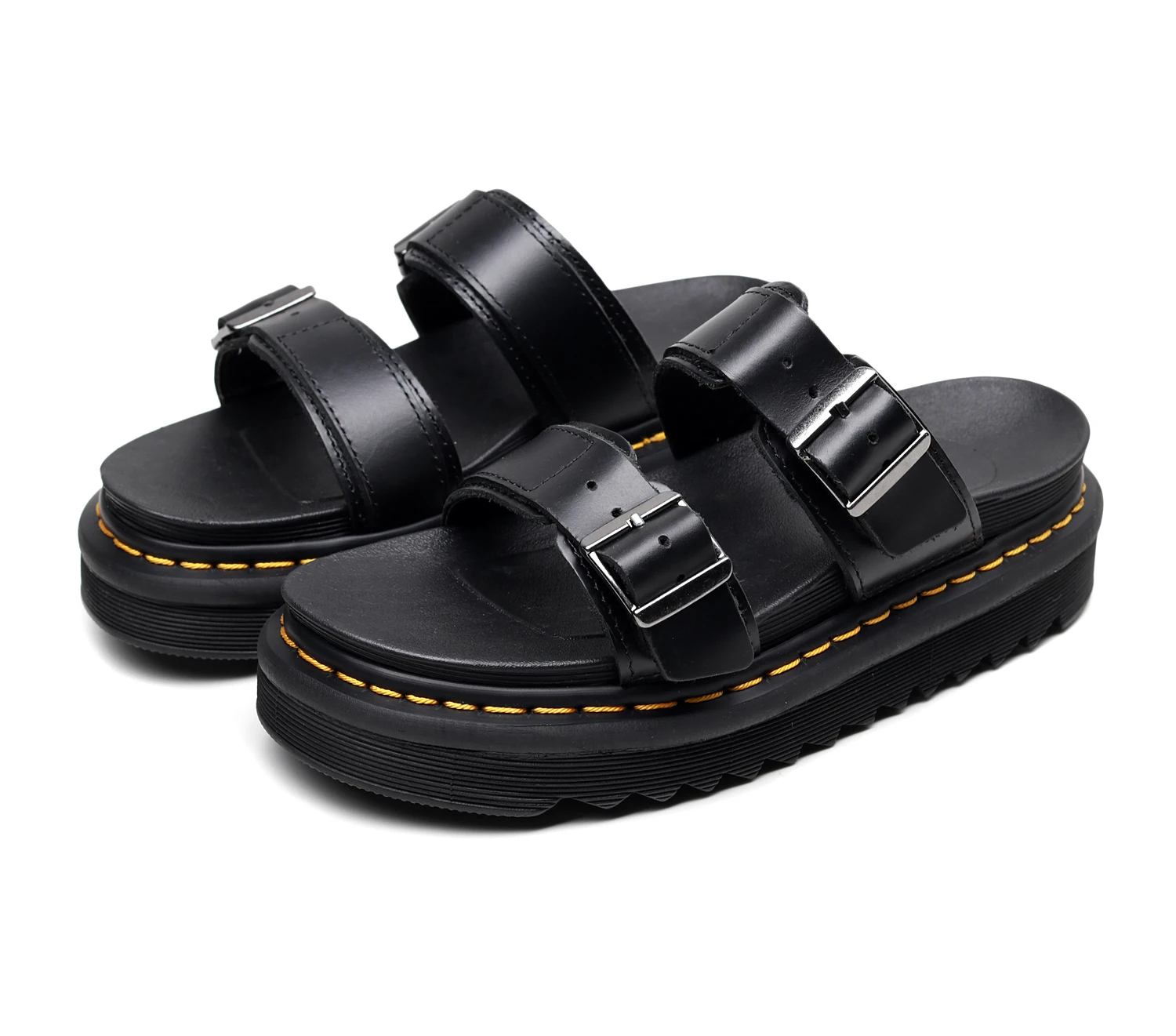 

2021 black hotsale flat casual slipper dr marten sandals for women