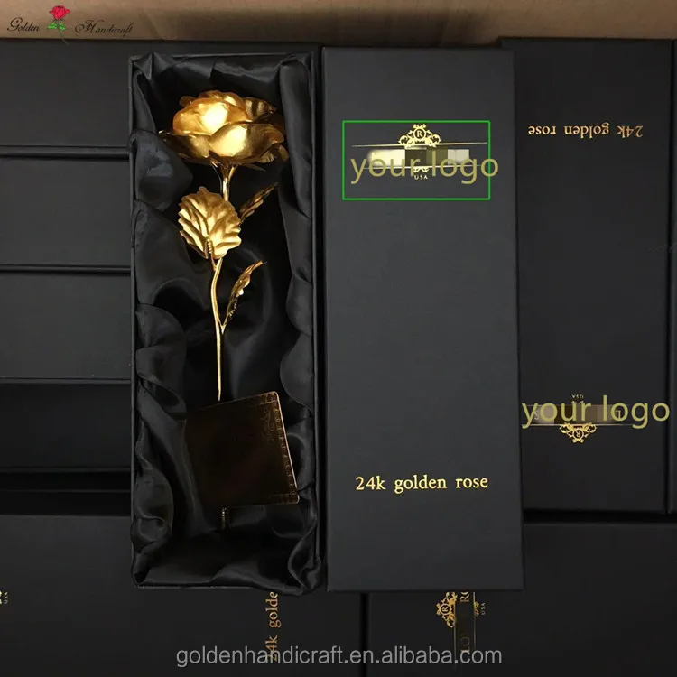 

QSLH-W082 Customized Artificial 24k gold rose flower for valentine's day