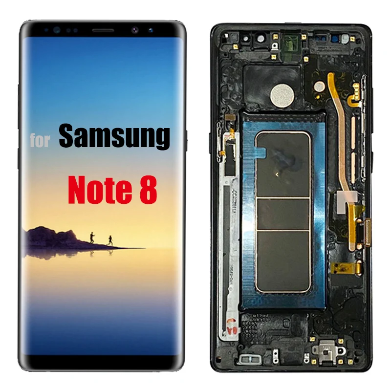 

Note 8 original super AMOLED LCD Display Touch Screen Digitizer Replacement with Frame for Samsung Galaxy Note 8 N950F