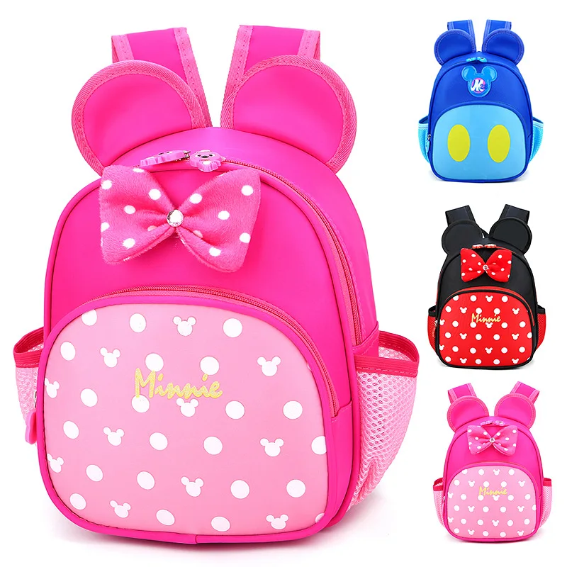 

Wholesale minnie mouse dot print preschool kids backpack bag for children, As picture show