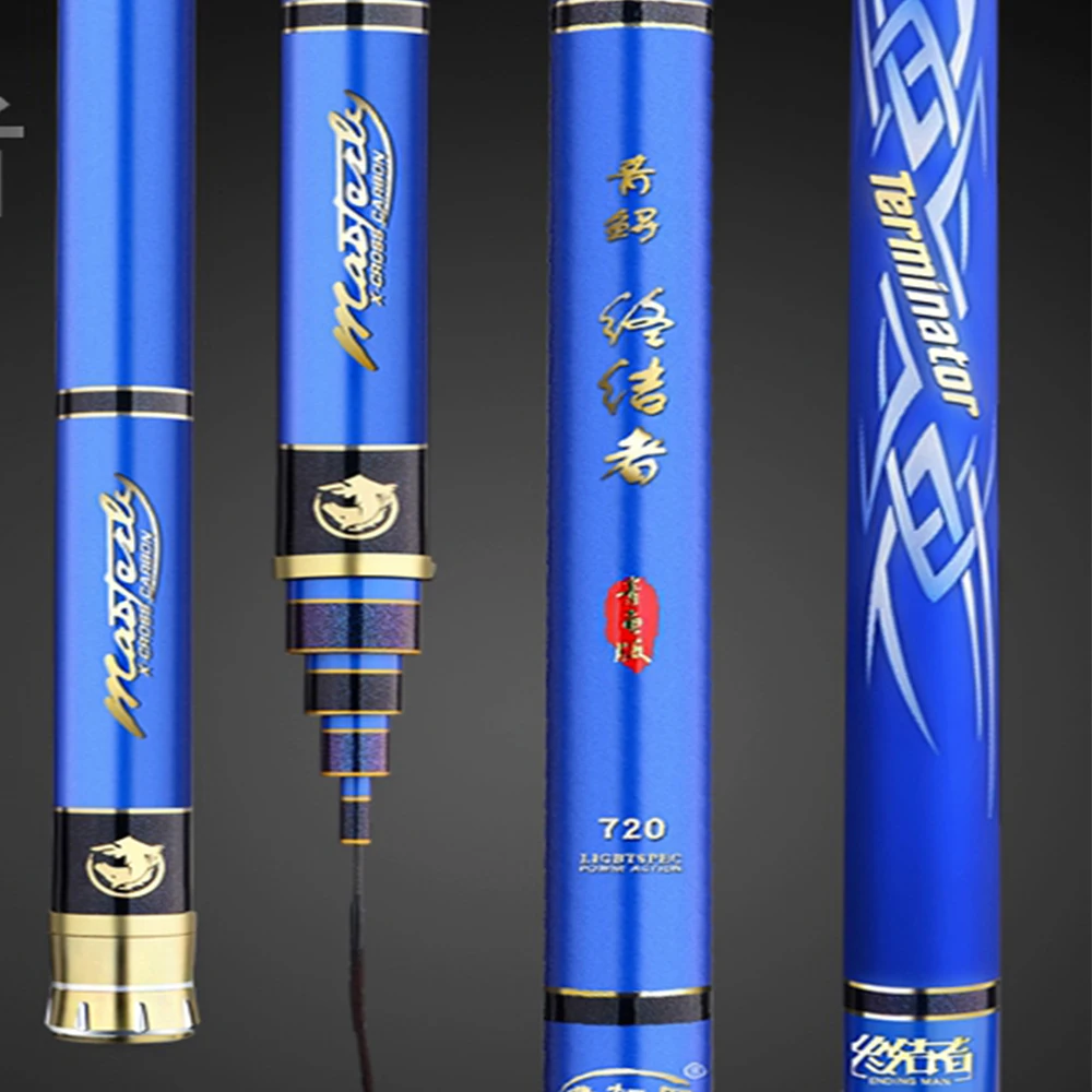 

15H Extra Long High Carbon Fiber Telescopic Power Hand Pole Fishing Rod 3.6M-10M Freshwater Feeder Rod Stick Spare Tip, Customized color