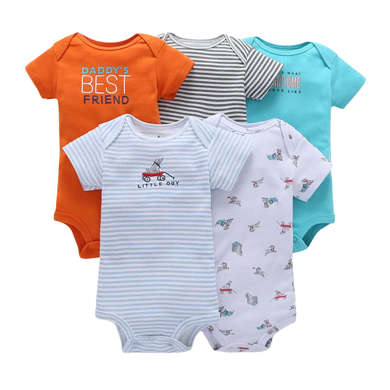 

pajamas 10% discount 5 pcs kids clothing newborn barboteuse ropa para de bebes jumpsuits boy girl items babi onesie clothes baby, As picture