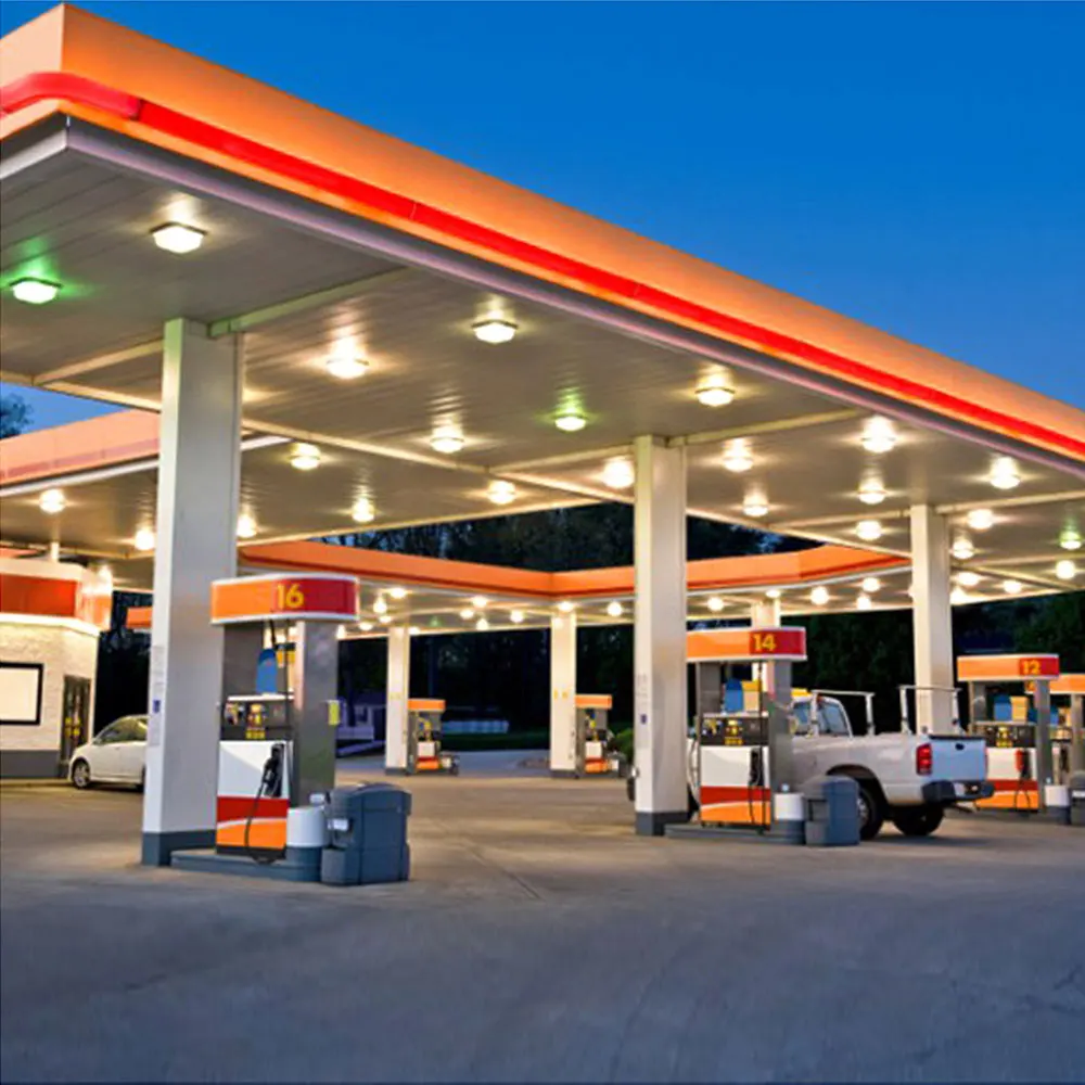space frame petrol filling steel structure cost of gas station