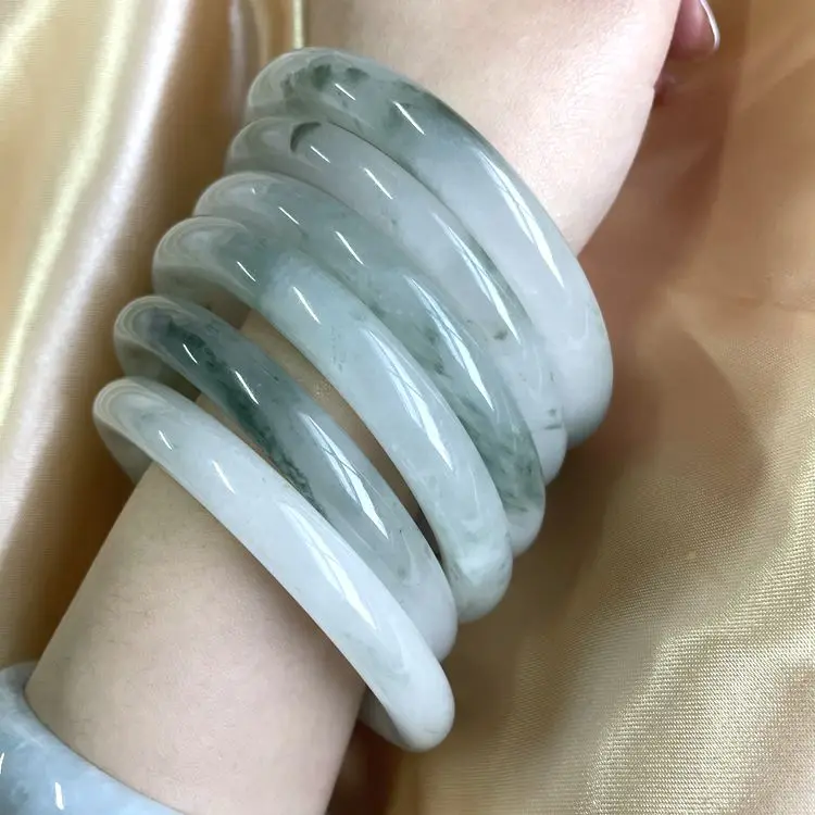 

High Quality Grade A Chinese Jade Bangle For Women Natural Real Jade Stone Bangle Bracelet Jewelry Wholesale, Green