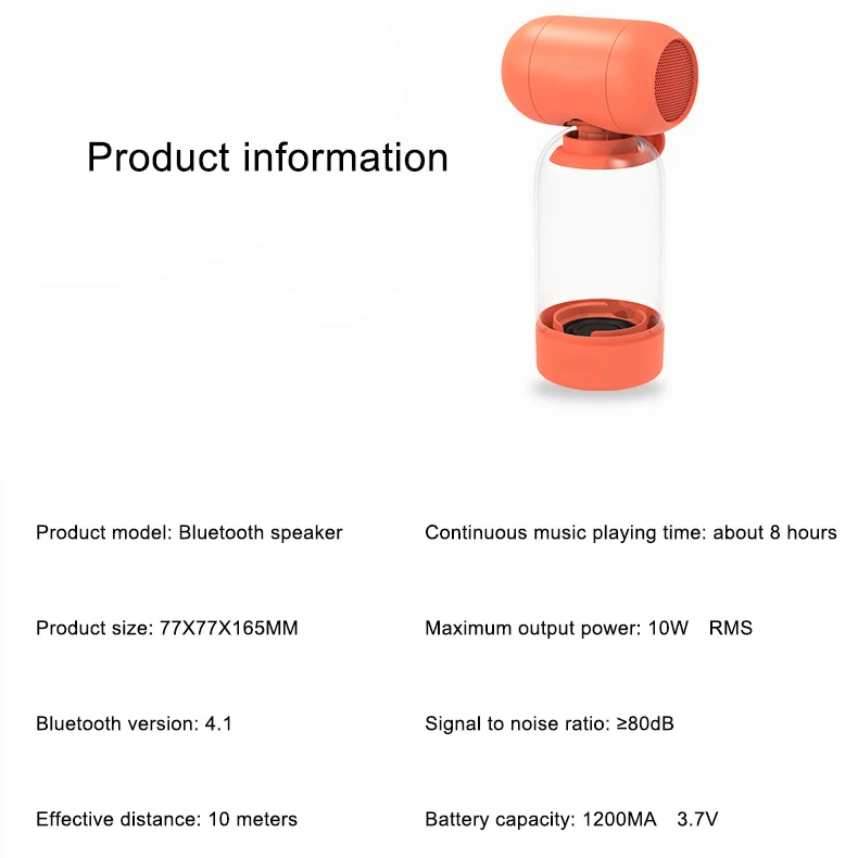 2021 new Creative Bottle Wireless Blue-tooth Speaker Large Volume Beverage Bottle Speaker - ANKUX.COM