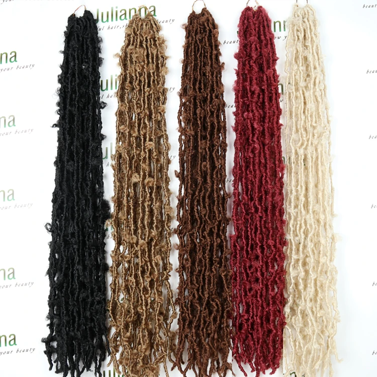 

Julianna Hair Wholesale 36 Inch Colourful 24In Pre Butterfly Locs Crochet Braiding Hair 18 Inch Distressed Butterfly Locs Hair, #1b #4 #27 #30 #613 #bug