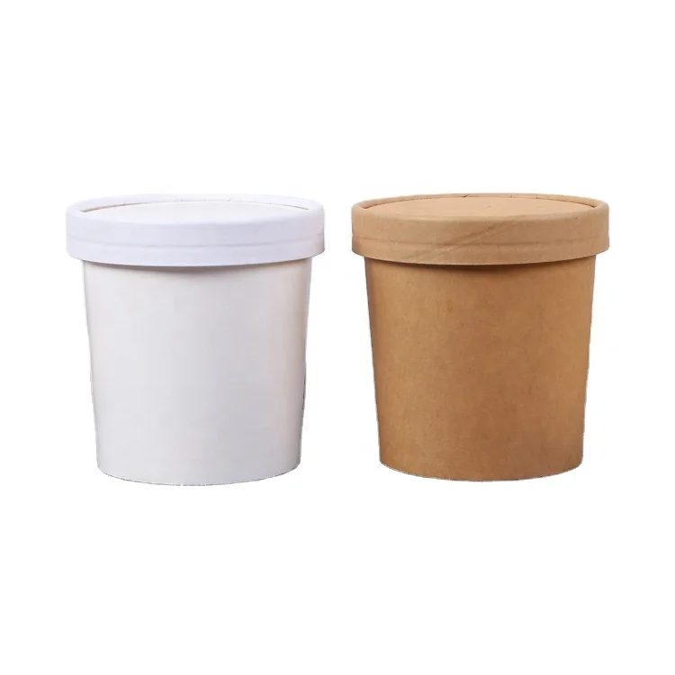 

Custom Printed Soup Container Kraft Paper Noodle Cup Hot Soup Bowls With Lids