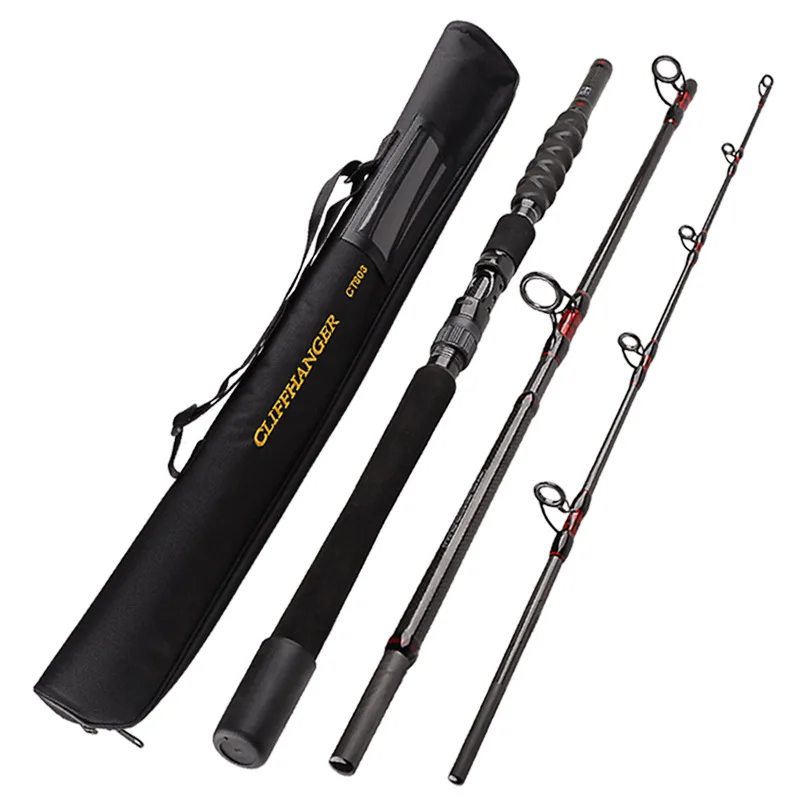 

Experienced Manufacturer Carbon Fiber Fishing Rods Three Section Telescopic Spinning Fishing Rod, Black