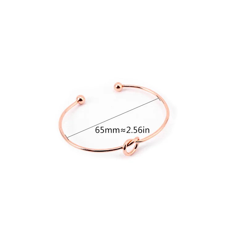 

Charm Bangle Bracelet Stainless Steel Knot Wire Knot Bracelet Women, Gold plated, rose gold plated, silver plated,black
