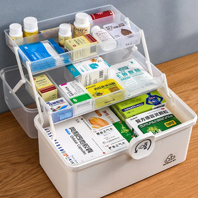 

XingYou Household Plastic 3-Tier Medical First Aid Kit Box Medicine Box