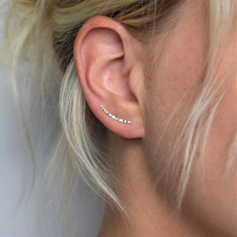 

S925 sterling silver personality irregular pattern wild ear hook earrings