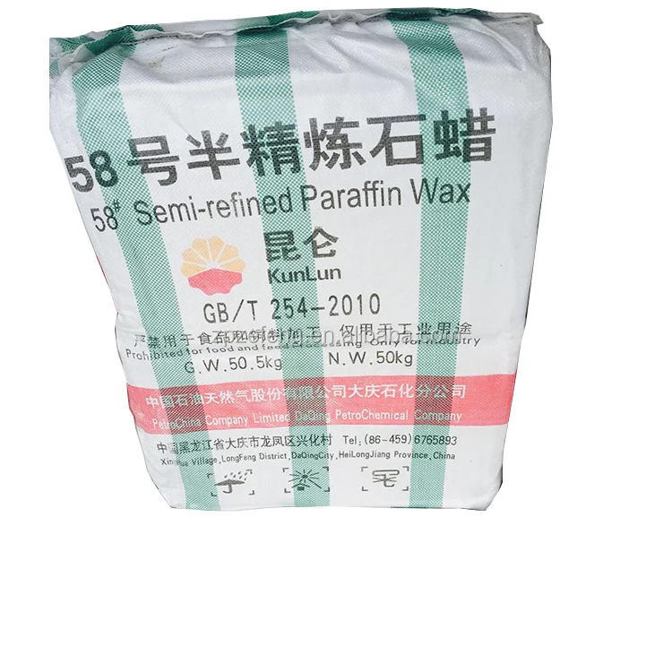 fully/semi refined paraffin wax 58-60 factory