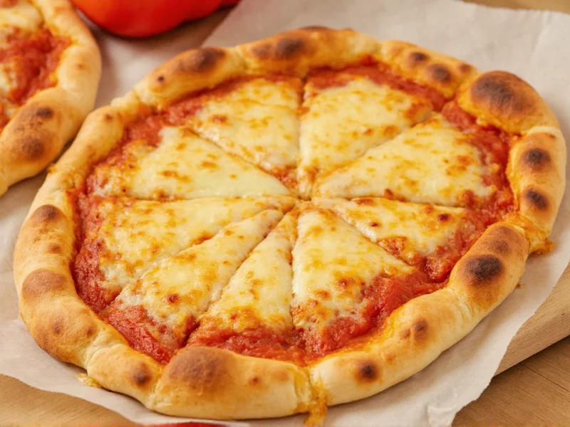 Golden brown quick pizza crust with melted cheese
