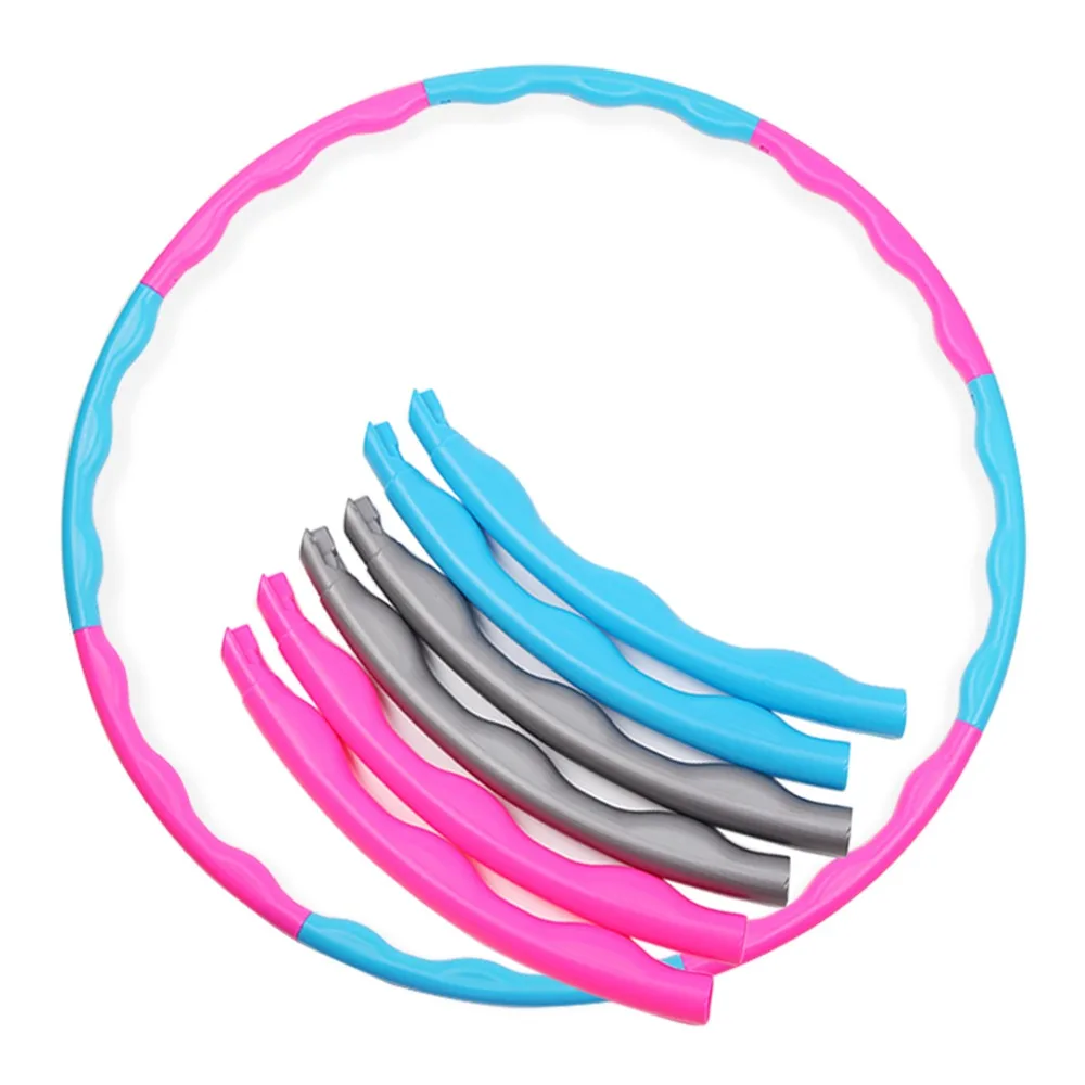 

Segorts High Quality Fitness Equipment Stainless Steel Foam Detachable Hula Ring Weighted Hula Hoops, Red blue pink orange grey