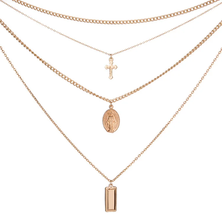 

Hensen Jewelry hip-hop necklace cuban link pendant women layered chain necklaces