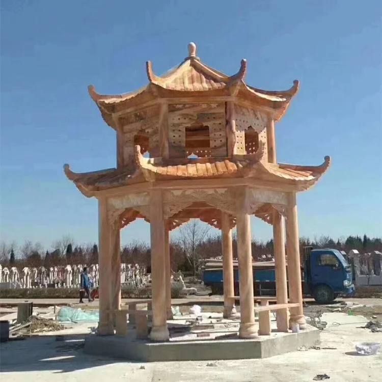 

Luxury natural stone chinese garden pavilion gazebo large sculpture