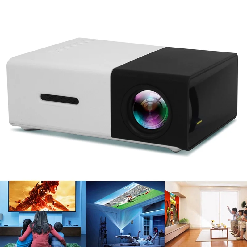 

2020 original factory LED mini projector YG300 Portable Home theater projector with high quality, Yellow