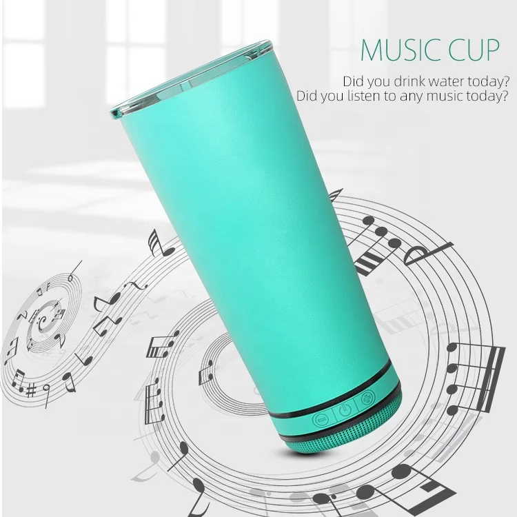 

Hot Selling Holiday gifts 500ml Stainless Steel Tea Coffee Drink Travel Water Bottle Cups With Smart Wireless Blue Tooth Speaker