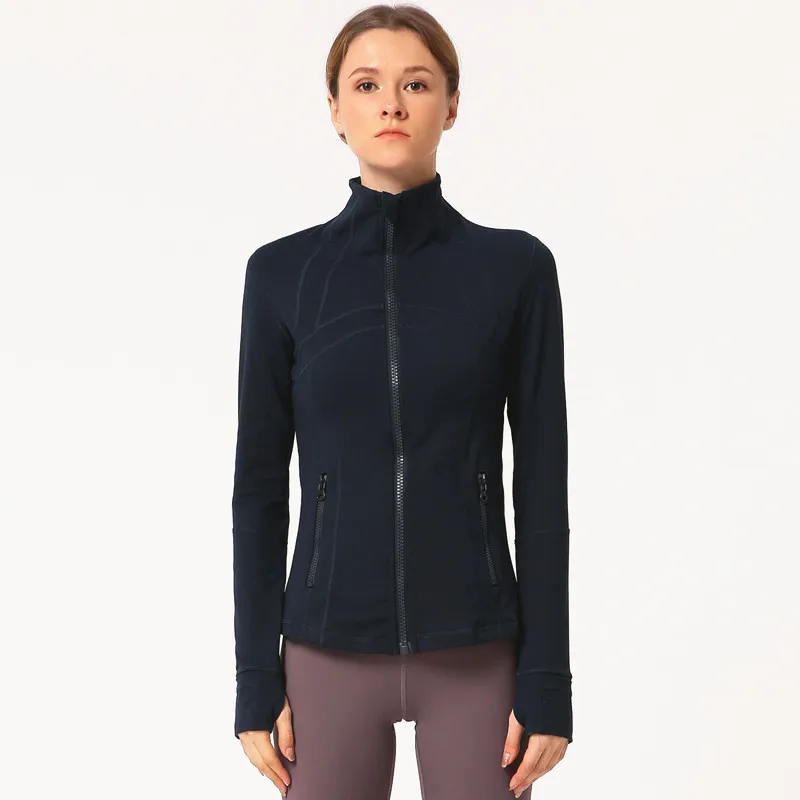 

Woman Fitness Women's Gym Yoga T-Shirt Sport Top Slim Stand Collar Running Shirt Sports Top Jacket Long Sleeves Woman Fitness