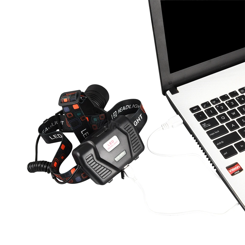
Powerful 2000 lumen long range XHP50 zoomable led rechargeable headlamp 