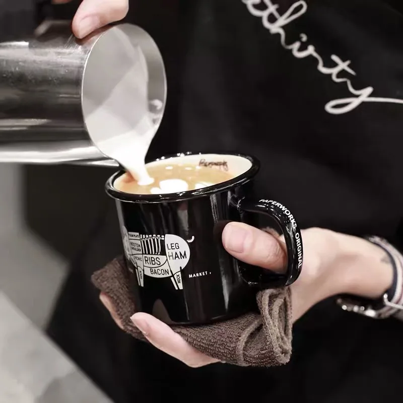 

Inside And Outside Child Safety Personalized Oem Mini White Logo Printing Drinking Metal Factory Direct Customized Enamel Cup