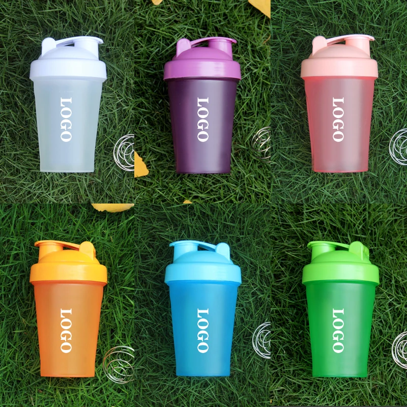 

14 years Factory 400ML plastic Sports Protein Shaker Bottle gym with stianless steel mixing Ball, Current 6 colors to select