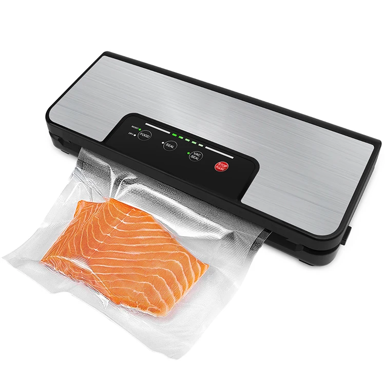 
Stainless Steel Household Vacuum Sealer Machine with Roll Holder Built-in Cutter Pulse Function Dry Moist and Vacuum Bags 