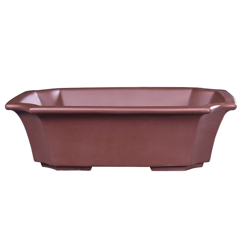 

Bonsai pot in the palm China Yixing genuine purple sand flowerpot rectangular bonsai pot tabletop garden meat pot