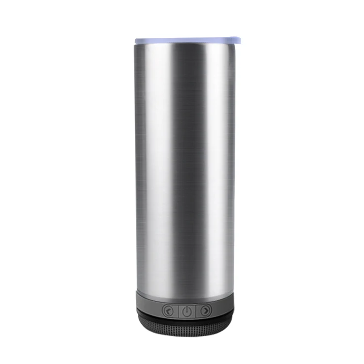 

Custom Logo Printing Stainless Steel Sports Speaker Water Bottle, More customizable colors