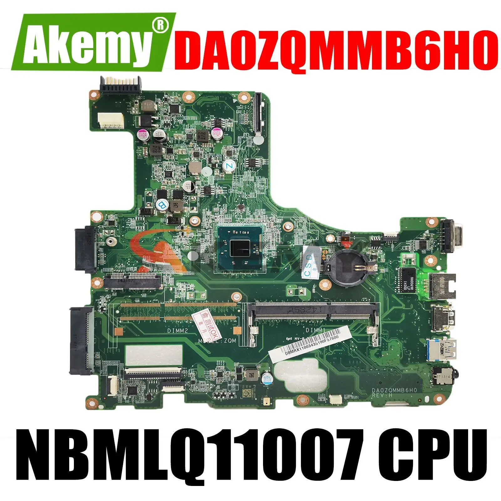 

DA0ZQMMB6H0 For Acer ASPIRE E5-411 E5-411G Laptop Motherboard With Core Intel CPU NBMLQ11007 100% Tested