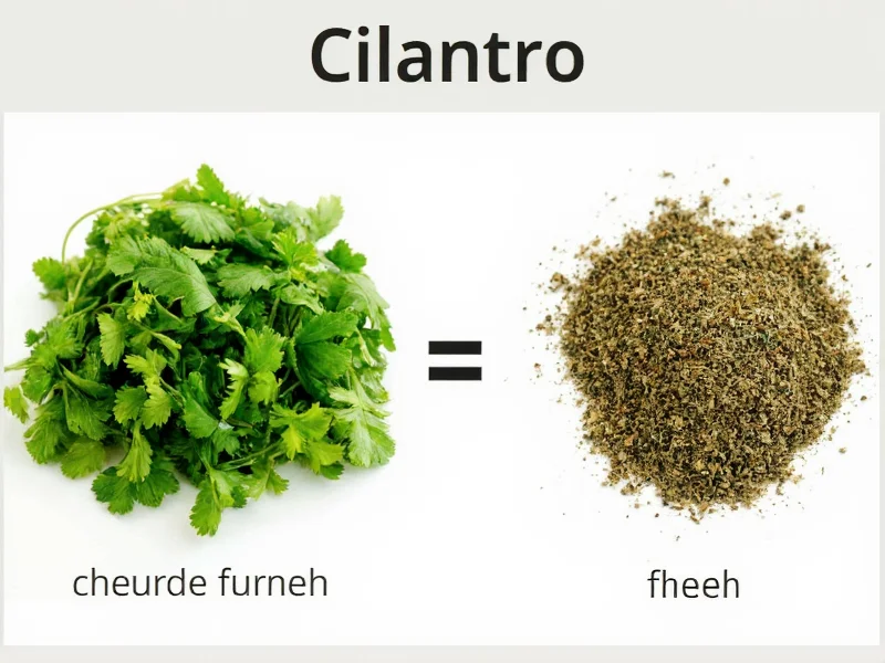 1 Tbsp Dried Cilantro = 1/2 Cup Fresh: Exact Conversion