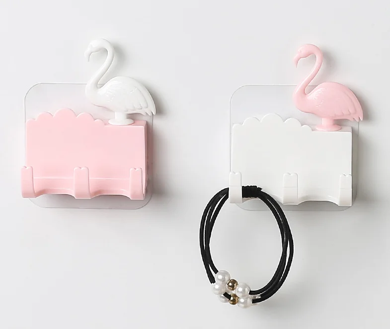 

Home Decor Flamingo Clothing Coat Wall hooks For Hanging, Pink,white