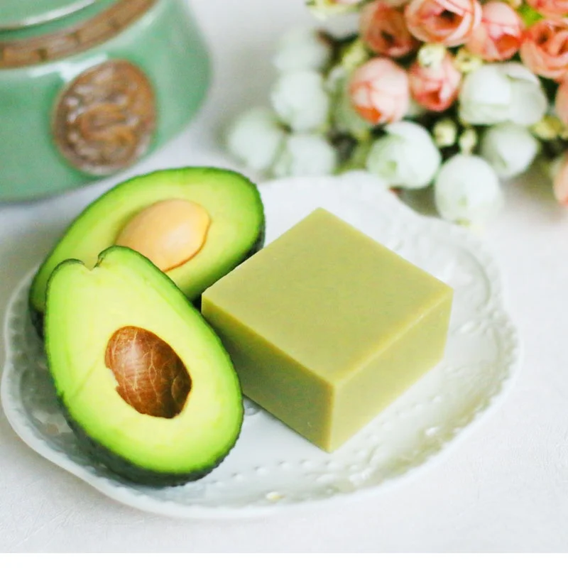 

Green Avocado Oil Goat Milk Cold Pressed Soap Organic Natural Handmade Moisturizing Facial Cleansing Soap Best For baby and mum